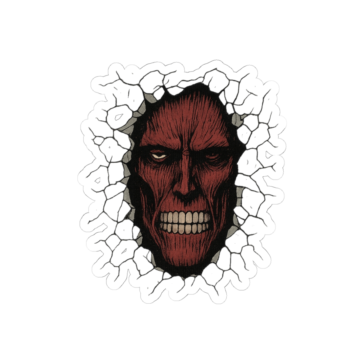 Anime Titanic Monster Sticker | Bold Kaiju Vinyl Decal - alternate angle 1, merchandise