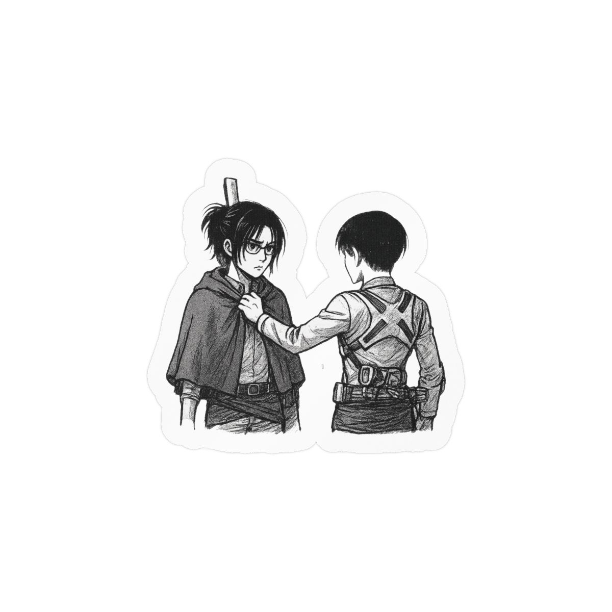 Hange and Levi Attack on Titan Stickers | Cute Anime Vinyl Decals - Official stickers merchandise