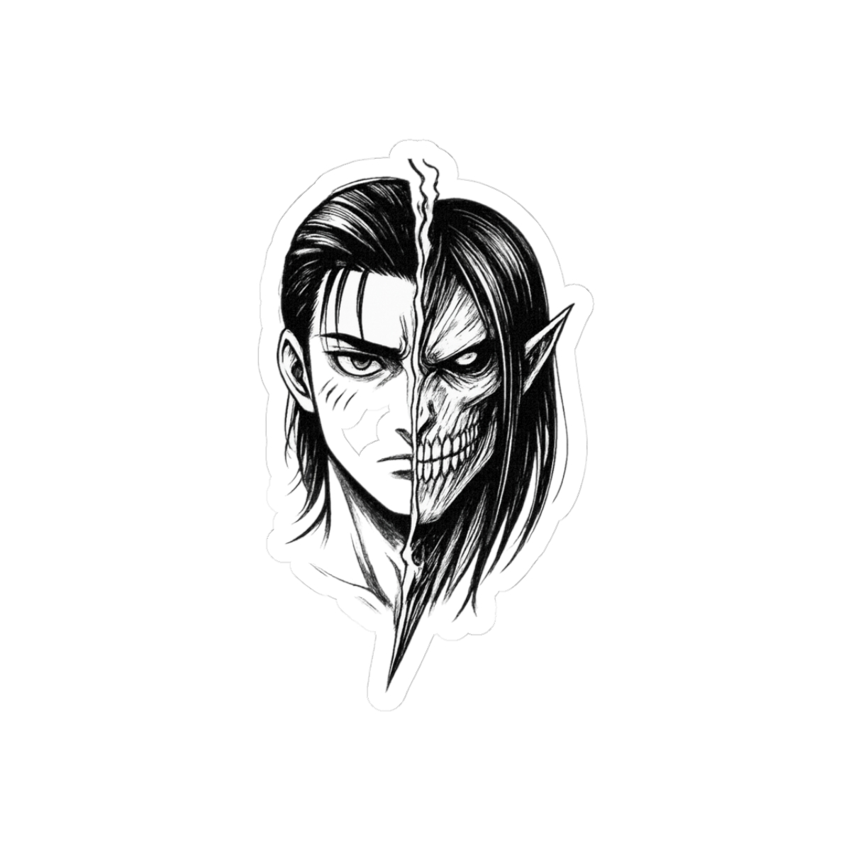 Attack Titan Eren Yeager Bold Portrait Sticker - Official Stickers merchandise