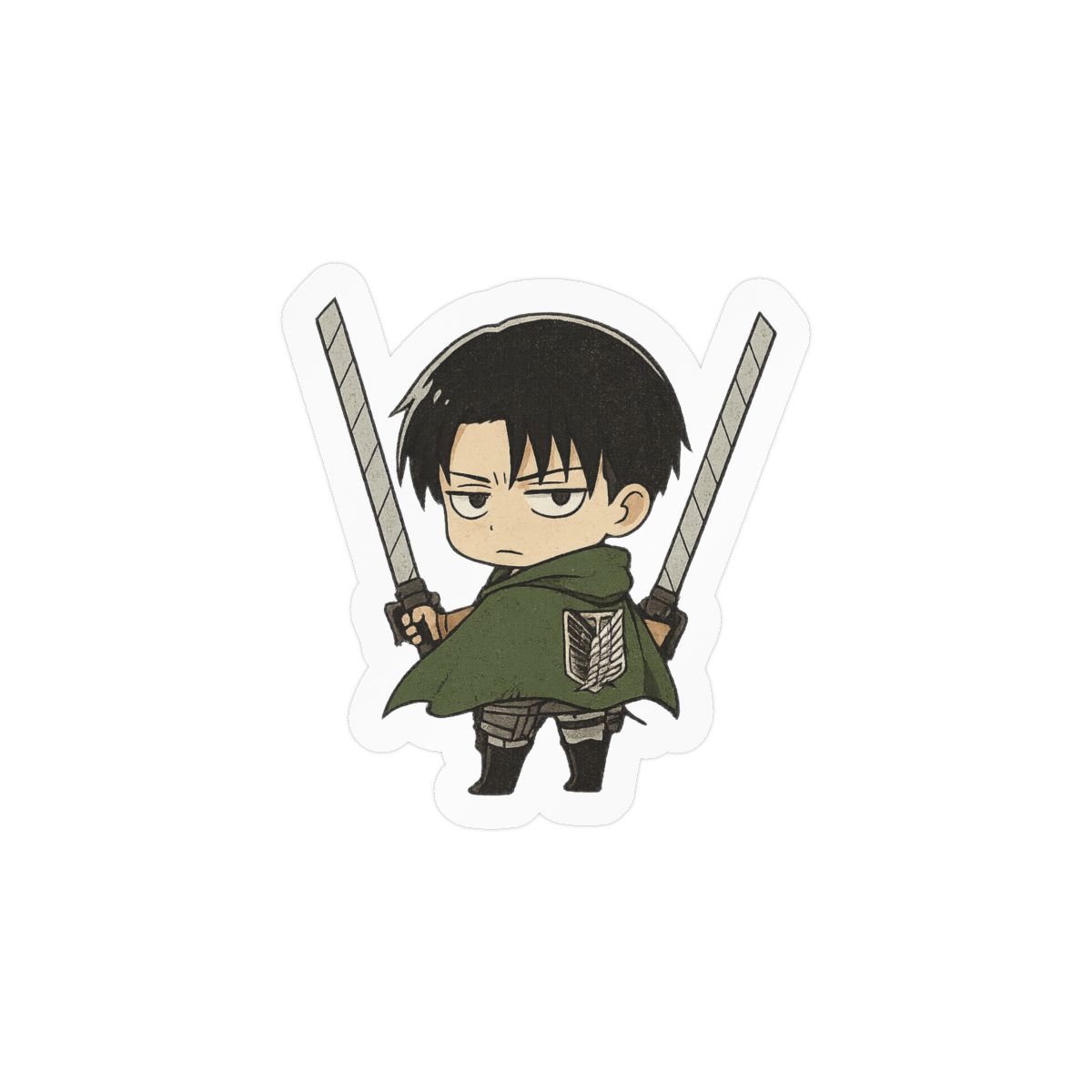 Captain Levi Attack on Titan Sticker | Bold Anime Vinyl Decal - alternate angle 2, merchandise