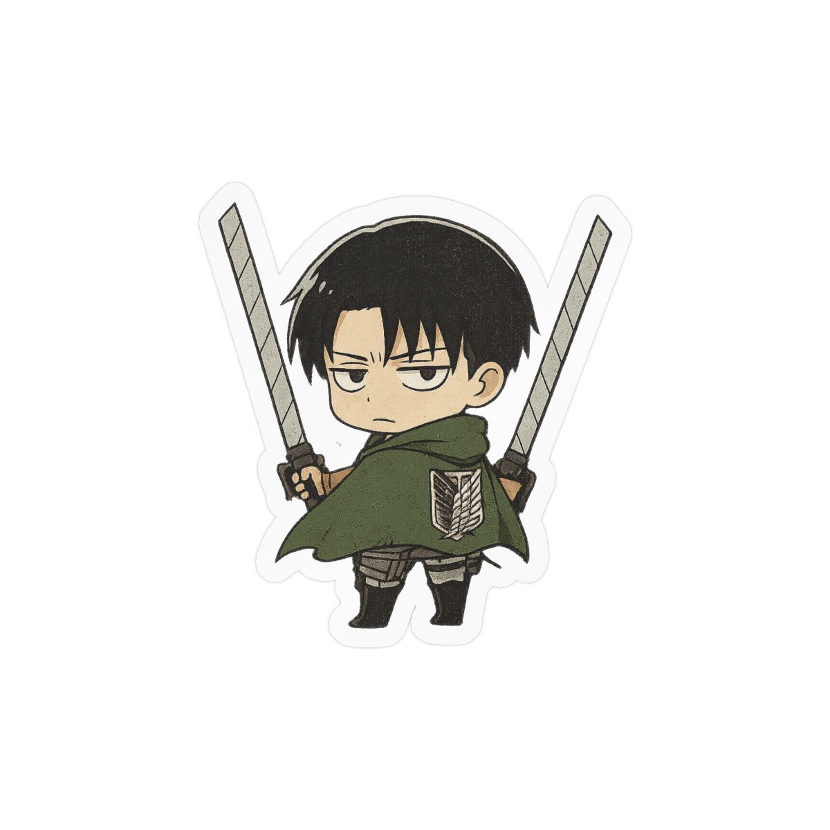 Captain Levi Attack on Titan Sticker | Bold Anime Vinyl Decal - alternate angle 1, merchandise