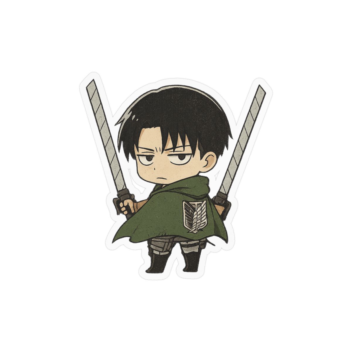Captain Levi Attack on Titan Sticker | Bold Anime Vinyl Decal - alternate angle 3, merchandise