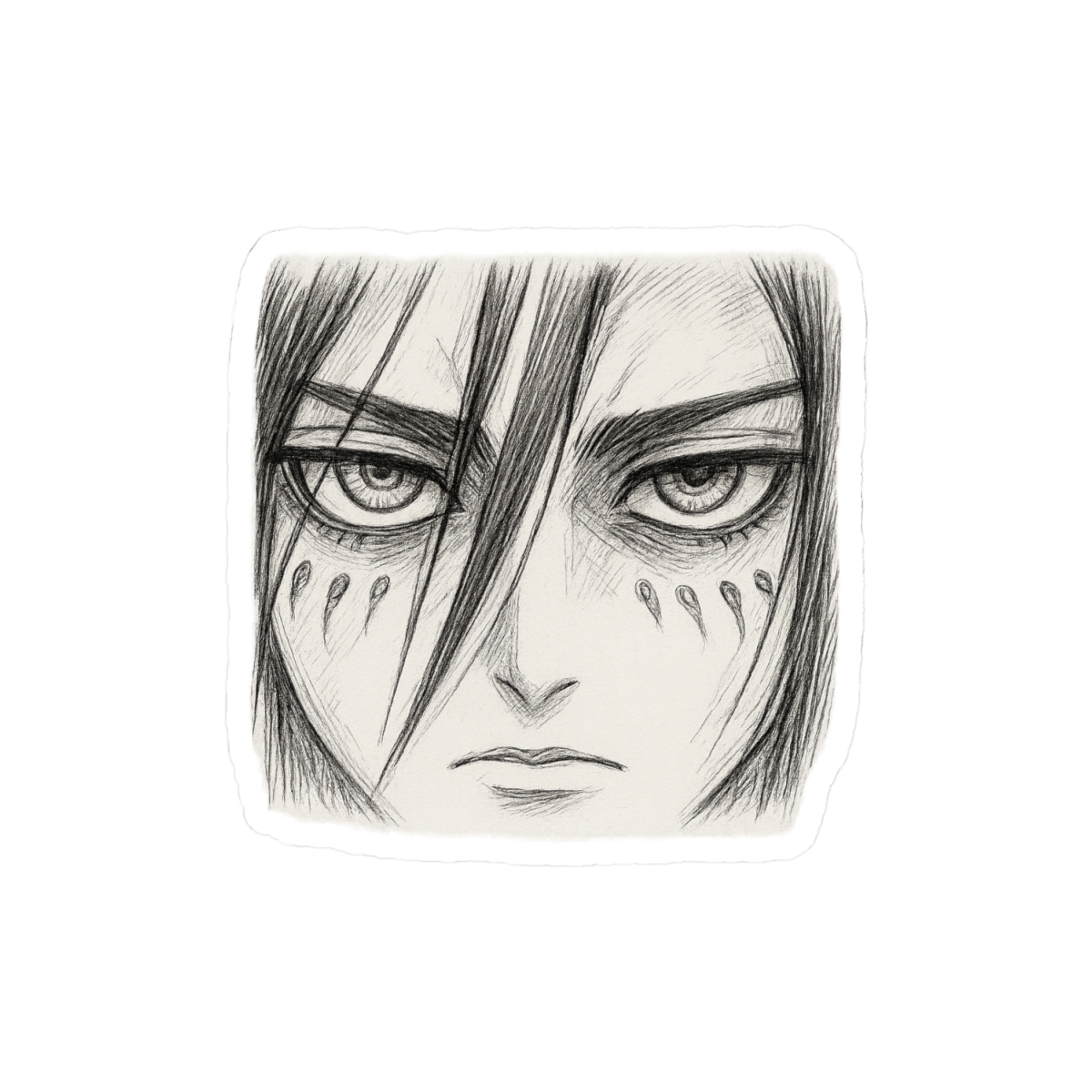 Eren Yeager Eyes Sticker | Bold Attack on Titan Vinyl Decal - alternate angle 1, merchandise