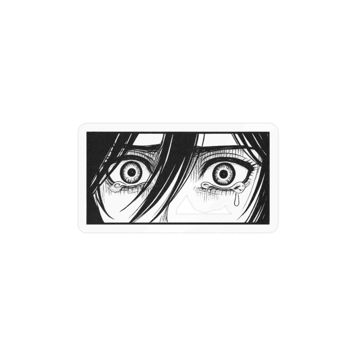 Mikasa Eyes Fierce Anime Sticker | Vinyl Decal - alternate angle 2, merchandise