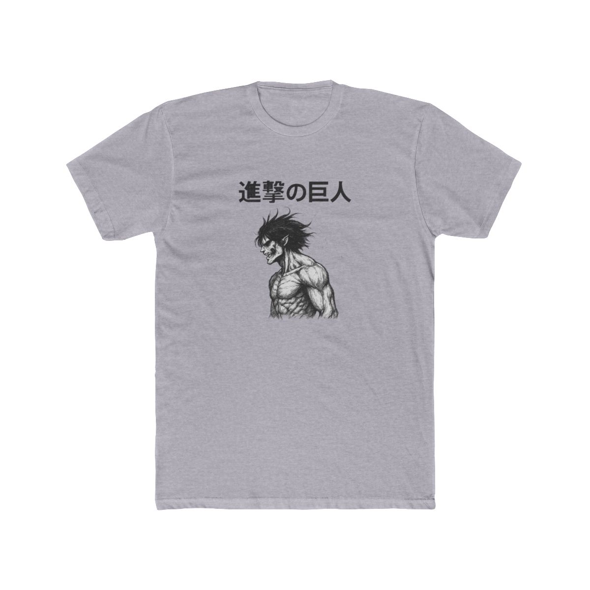Attack Titan Figure Dark Anime Line Art Eren T-Shirt - alternate angle 2, merchandise