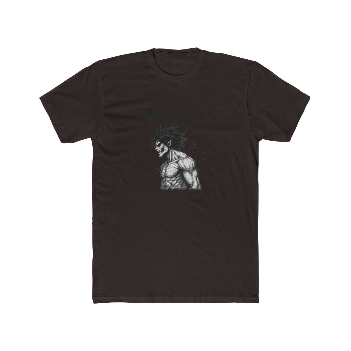 Attack Titan Figure Dark Anime Line Art Eren T-Shirt - alternate angle 4, merchandise
