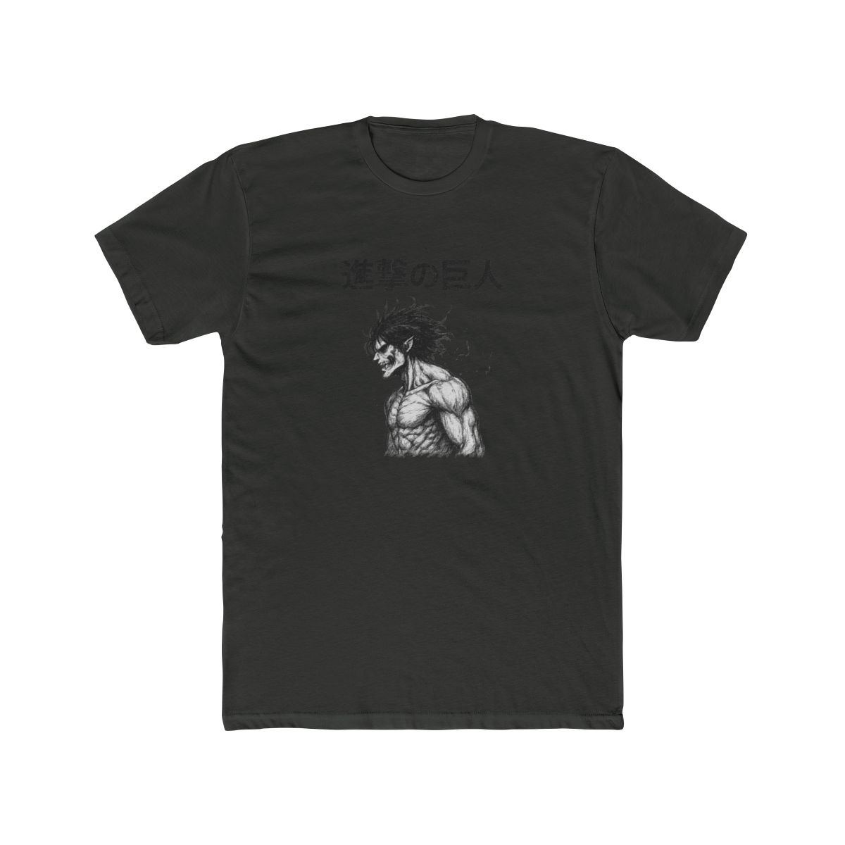 Attack Titan Figure Dark Anime Line Art Eren T-Shirt - alternate angle 5, merchandise