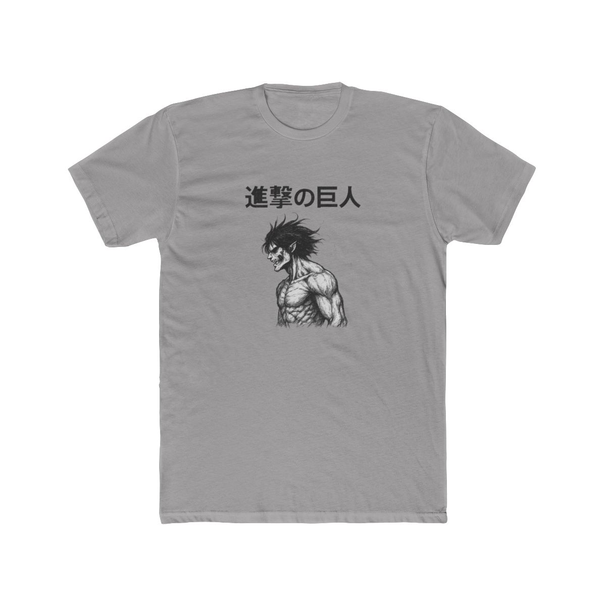 Attack Titan Figure Dark Anime Line Art Eren T-Shirt - alternate angle 3, merchandise