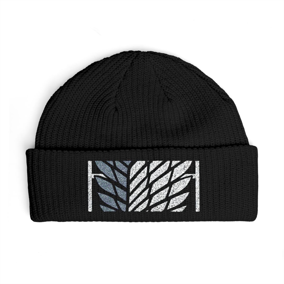 Attack On Titan Embroidered Survey Corps Logo Black Cuff Beanie - alternate angle 4, merchandise