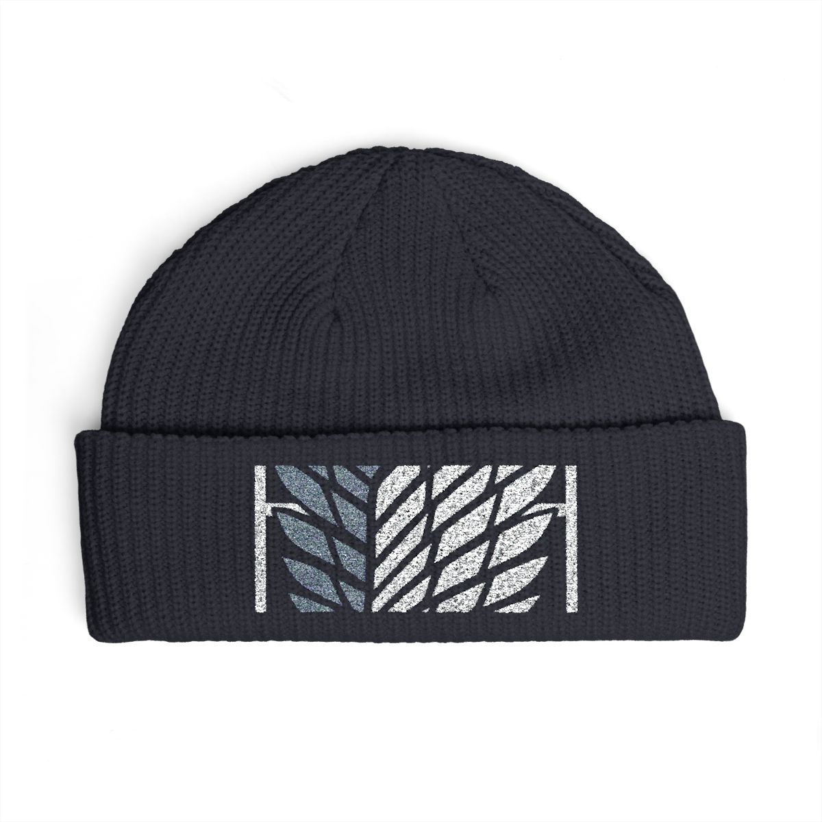 Attack On Titan Embroidered Survey Corps Logo Black Cuff Beanie - alternate angle 2, merchandise