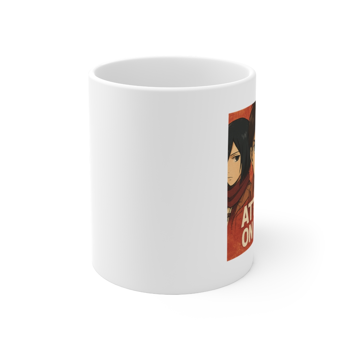 Attack on Titan Eren Mikasa Armin Ceramic Mug - alternate angle 1, merchandise