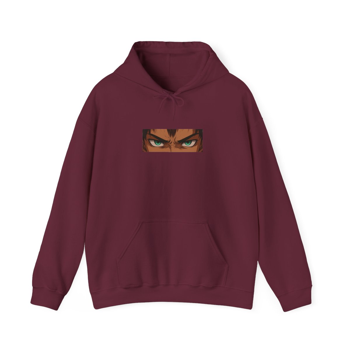 Piercing Green Anime Eyes Graphic Hoodie - alternate angle 2, merchandise