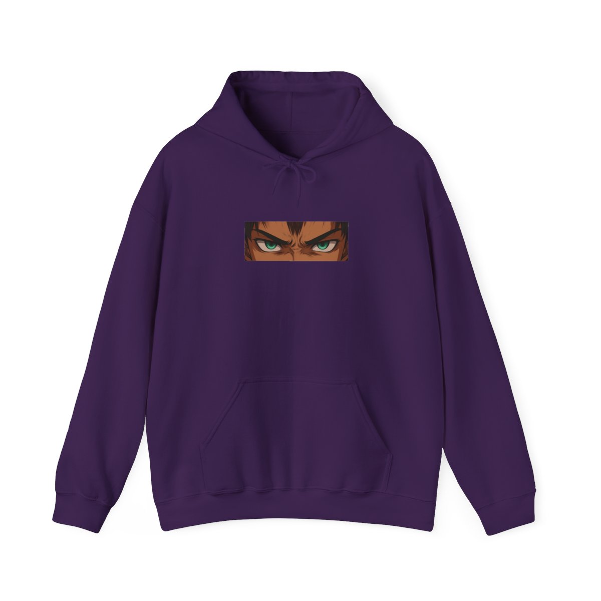 Piercing Green Anime Eyes Graphic Hoodie - alternate angle 3, merchandise