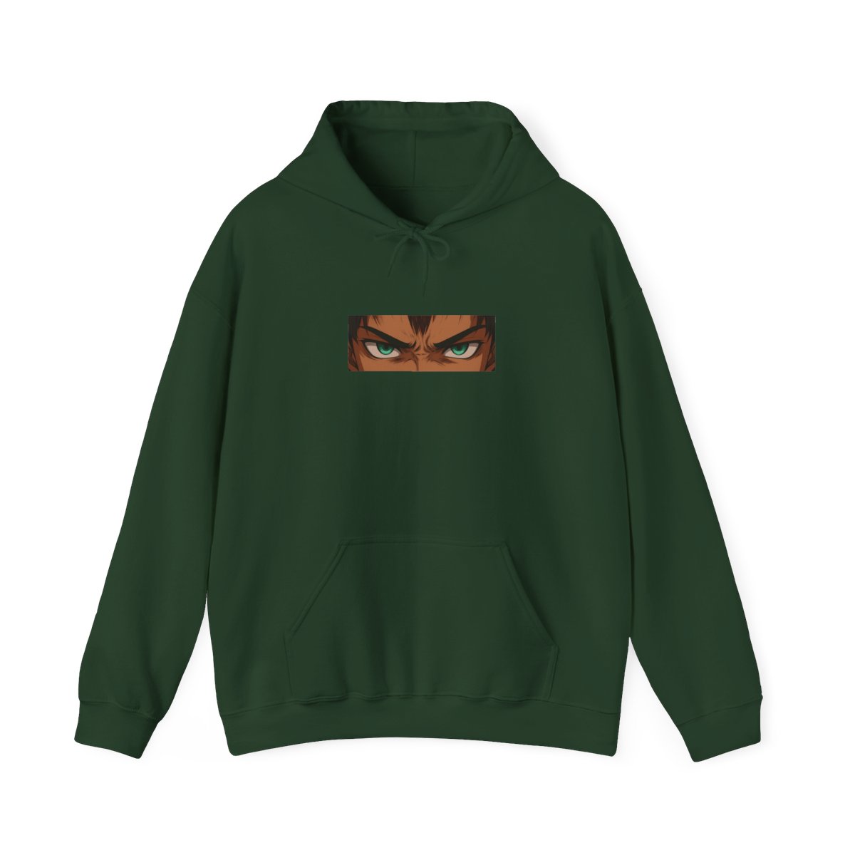 Piercing Green Anime Eyes Graphic Hoodie - alternate angle 5, merchandise