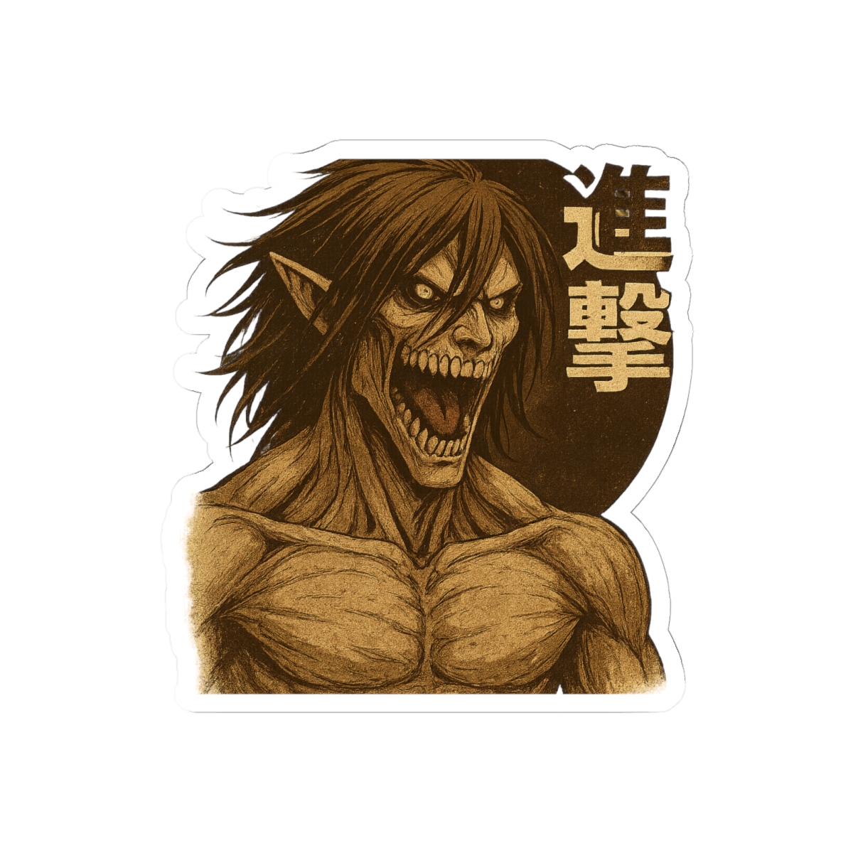 Bold Attack Titan Eren | Anime Sticker, Attack on Titan Decal, Fan Gear Gift