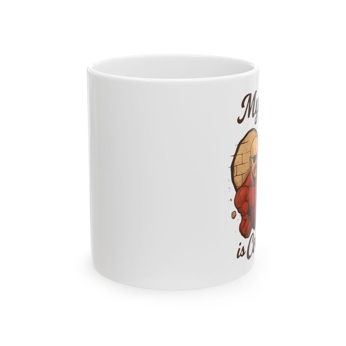 Colossal Heart Wall Breaker | Ceramic Coffee Mug, Funny Love Cup, Romantic Gift - alternate angle 1, merchandise