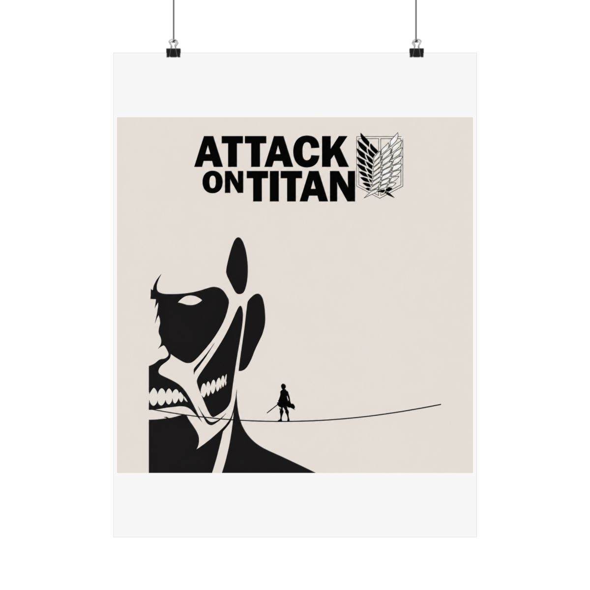 Attack on Titan Poster – Minimal Titan Silhouette Wall Art - alternate angle 3, merchandise