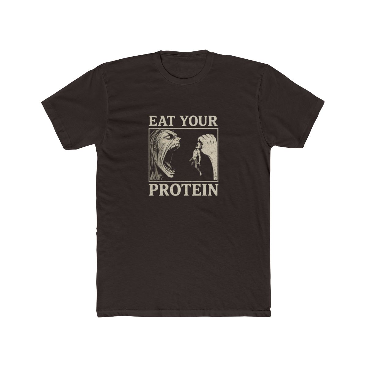 Retro AOT T Shirt Eat Your Protein Shirt Japanese Anime Pattern Tee - alternate angle 4, merchandise