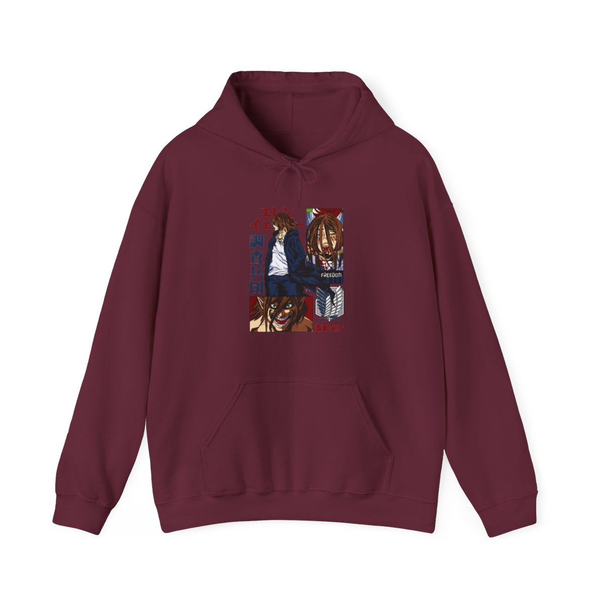 Eren Yeager Hoodie Attack on Titan Survey Corps Look - alternate angle 5, merchandise