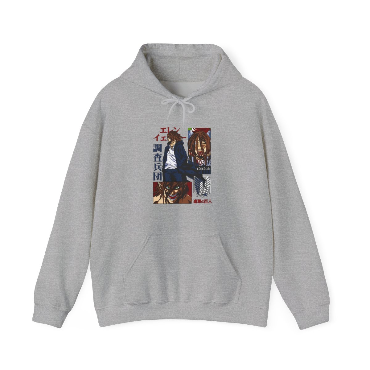 Eren Yeager Hoodie Attack on Titan Survey Corps Look - alternate angle 3, merchandise