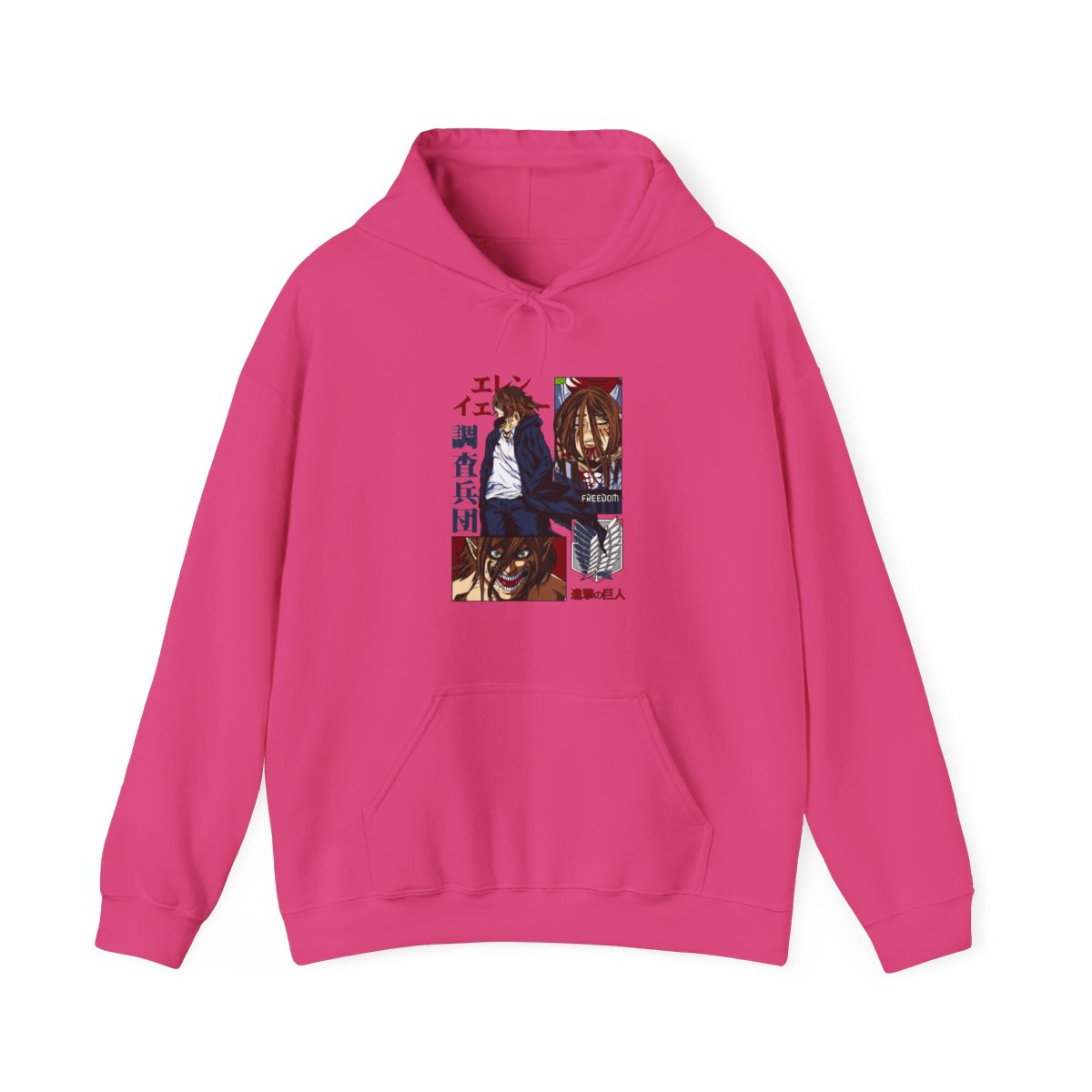 Eren Yeager Hoodie Attack on Titan Survey Corps Look - alternate angle 2, merchandise