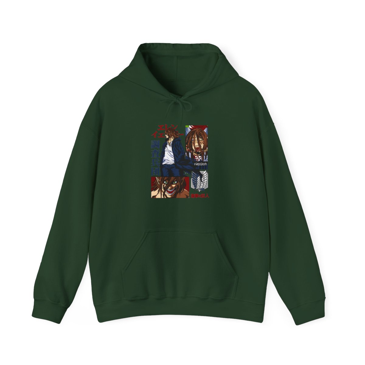 Eren Yeager Hoodie Attack on Titan Survey Corps Look - alternate angle 5, merchandise